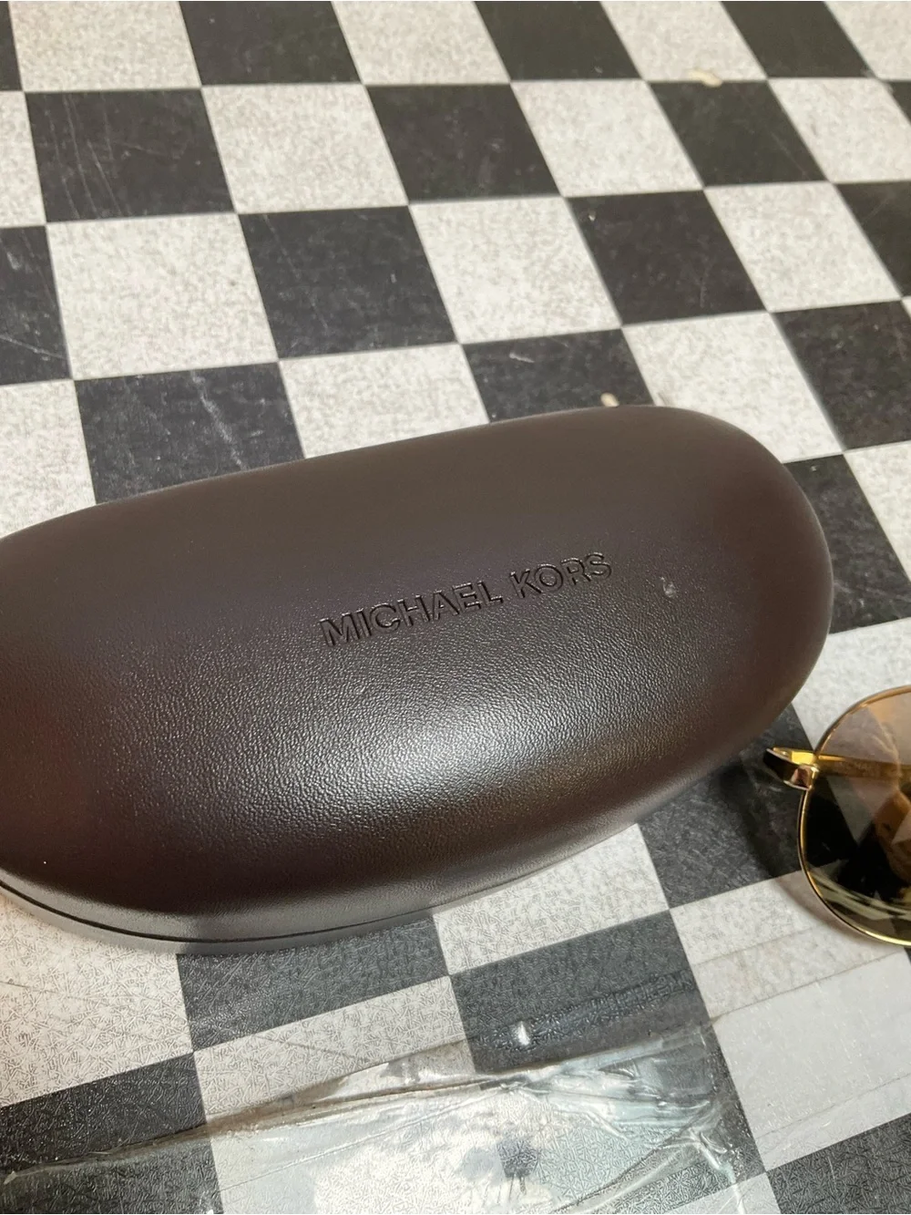 Michael Kors Gold Frame Aviator Sunglasses with Brown Lenses